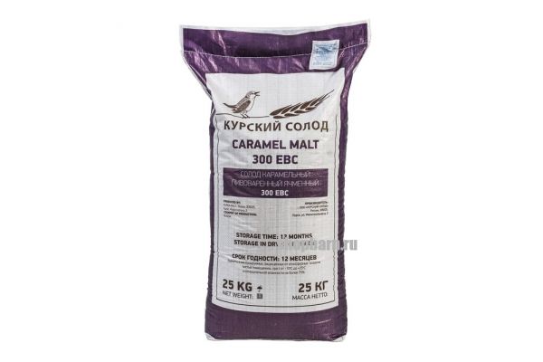 Солод ячменный Карамельный 300 (Курский солод), Мешок 25 кг.
